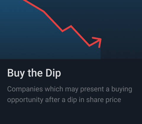 Buy the dip stock collection. Companies which may present a buying opportunity after a dip in share price